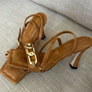 Good American brown suede heels size 5
